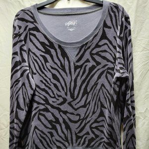 Style & Co Sport Black and Gray Zebra Top - NWT